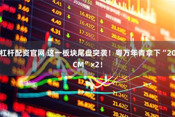 杠杆配资官网 这一板块尾盘突袭！粤万年青拿下“20CM”×2！