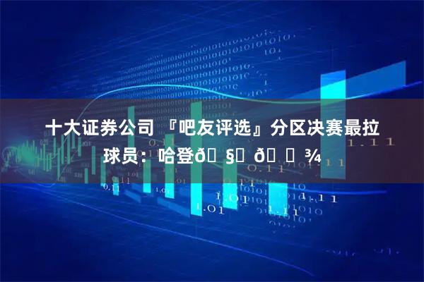 十大证券公司 『吧友评选』分区决赛最拉球员：哈登🧔🏾