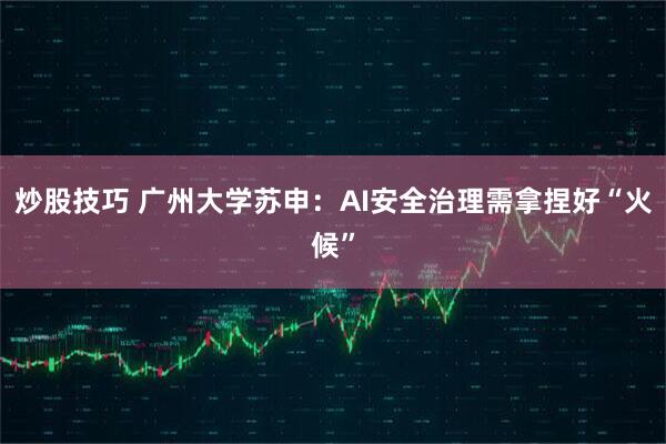 炒股技巧 广州大学苏申：AI安全治理需拿捏好“火候”